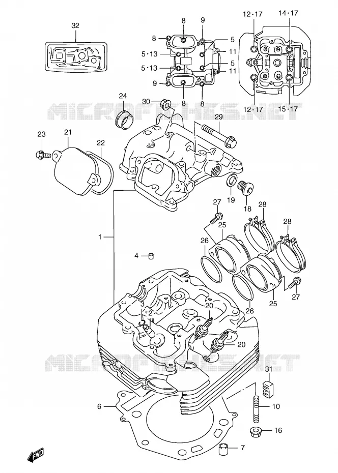 CYLINDER HEAD Suzuki MOTO 650 FREEWIND 2000  XF650Y(E2)