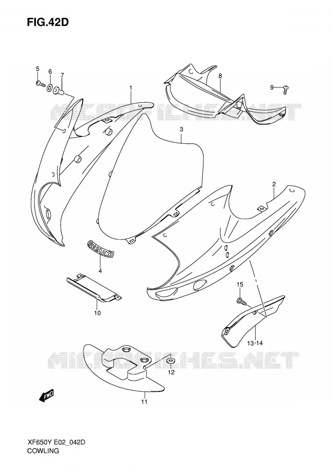 FAIRING (MODEL K1) Suzuki MOTO 650 FREEWIND 1999  XF650UX(E2)