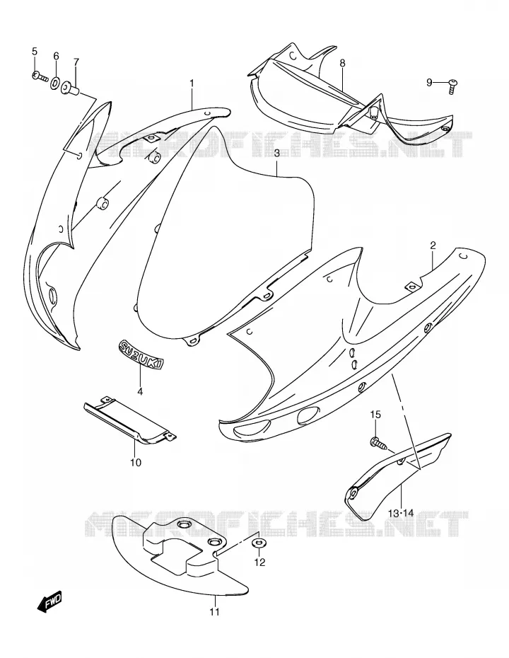 FAIRING (MODEL Y) Suzuki MOTO 650 FREEWIND 1999  XF650X(E2)