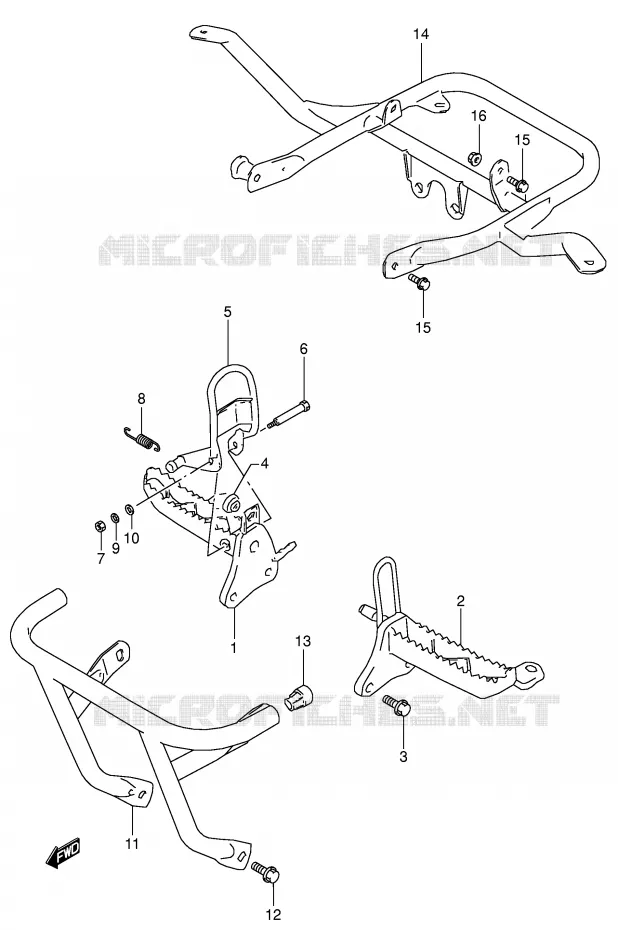 FOOTREST Suzuki QUAD 160 OZARK 2007  LT-F160K7(P24)