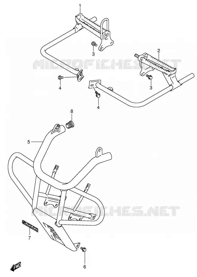 FOOTREST Suzuki QUAD 250 OZARK 2002  LT-F250K2(E3/E28)
