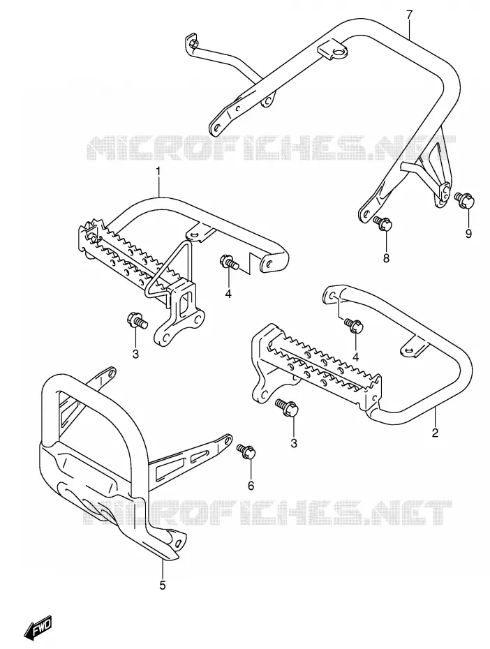 FOOTREST Suzuki QUAD 250 QUADSPORT 2007  LT-Z250K7(E19)