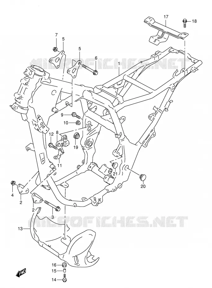 FRAME Suzuki MOTO 650 FREEWIND 1999  XF650X(E2)
