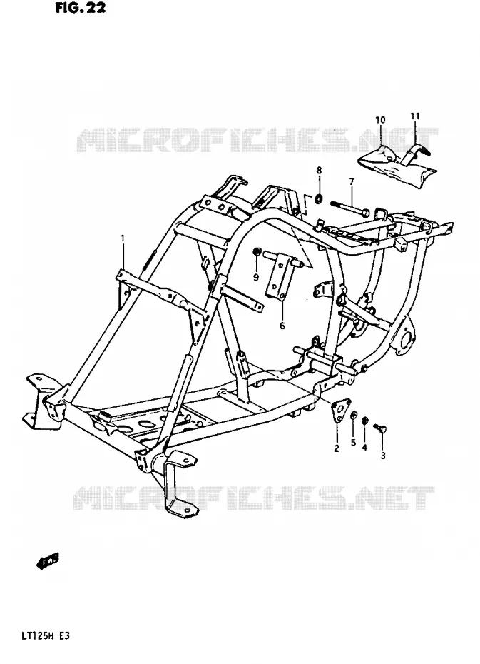 FRAME Suzuki QUAD 125 QUADRUNNER 1987  LT125H(E3)