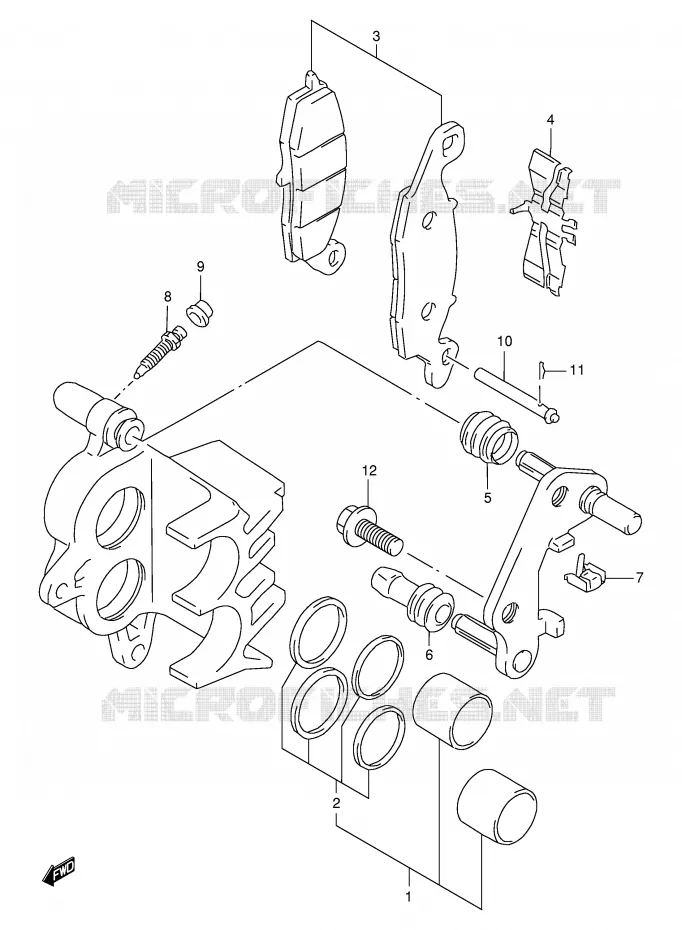 FRONT CALIPER Suzuki MOTO 650 FREEWIND 2001  XF650UK1(E2)