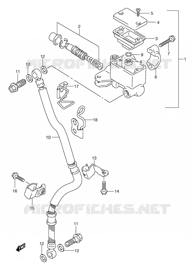 FRONT MASTER CYLINDER (MODEL Y/K1) Suzuki MOTO 650 FREEWIND 1999  XF650UX(E2)
