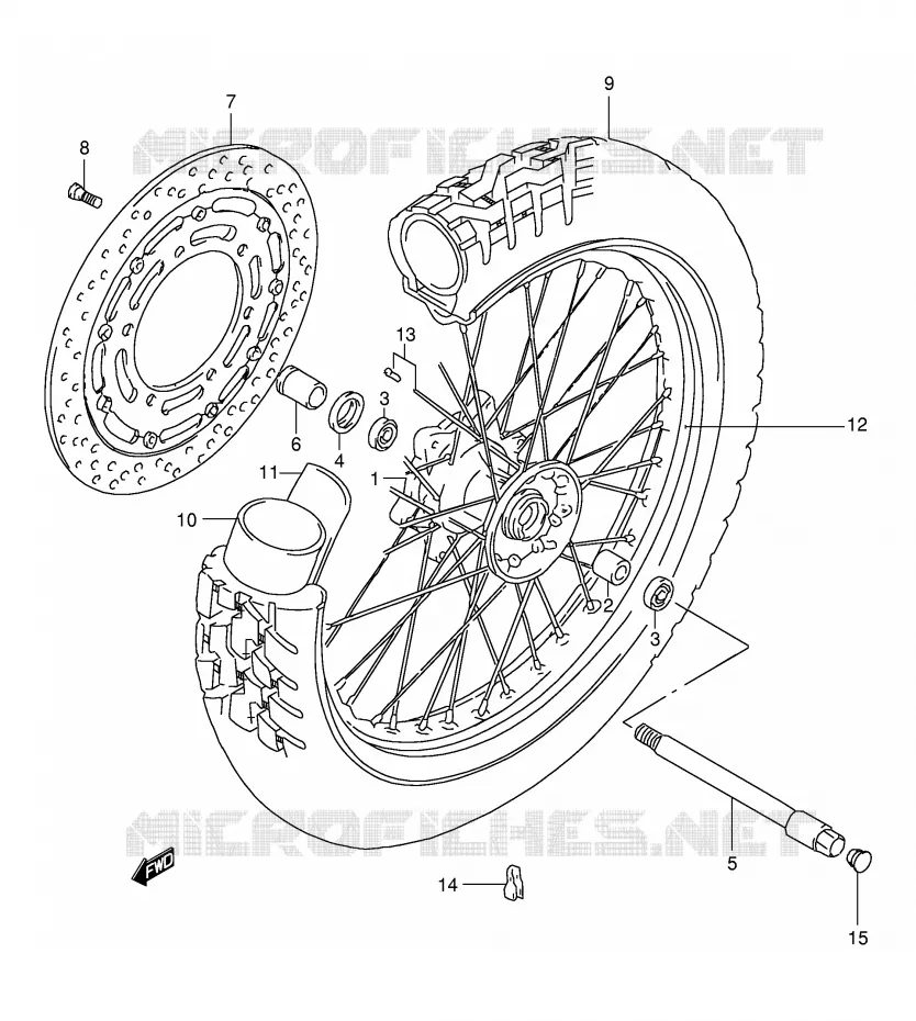 FRONT WHEEL Suzuki MOTO 650 FREEWIND 1999  XF650UX(E2)