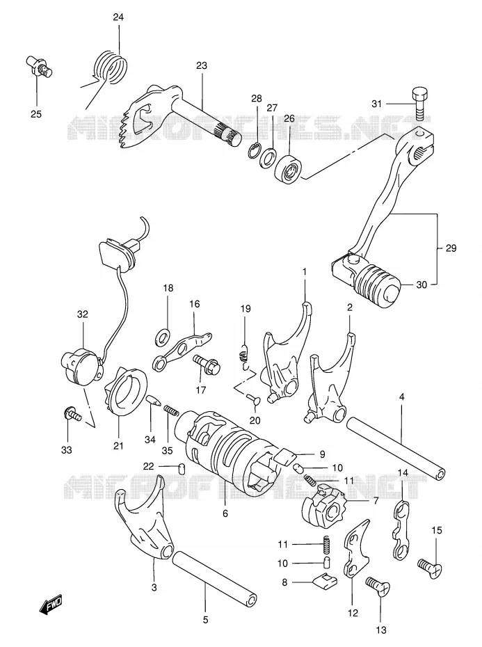 GEAR SHIFTING ASSY Suzuki MOTO 650 FREEWIND 1997  XF650V(E2)