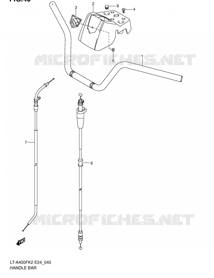 HANDLEBAR Suzuki QUAD 400 EIGER 2002  LT-A400FK2(E24)