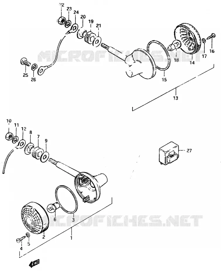 INDICATORS (E16) Suzuki MOTO 50 ZR 1999  ZR50SKX