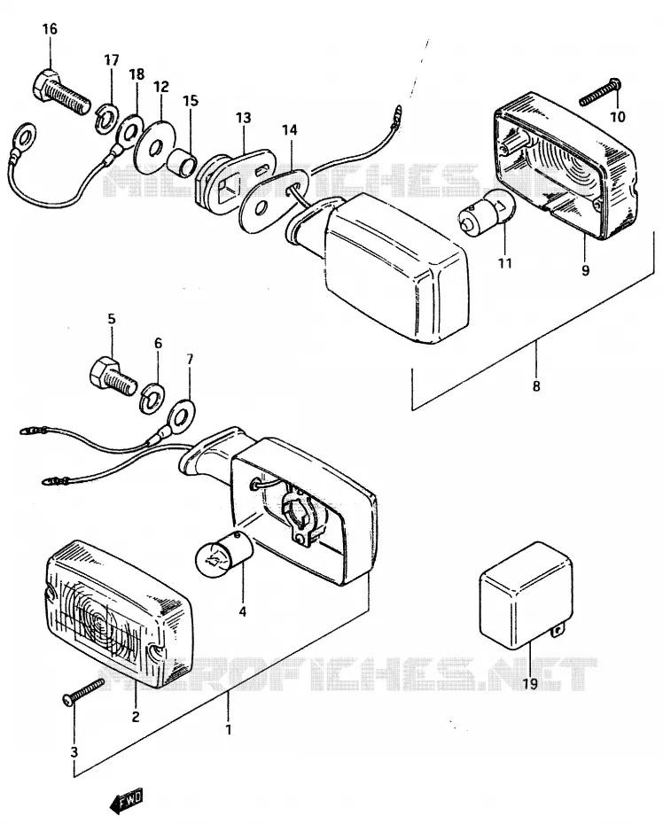 INDICATORS (E41) Suzuki MOTO 50 ZR 1999  ZR50SKX