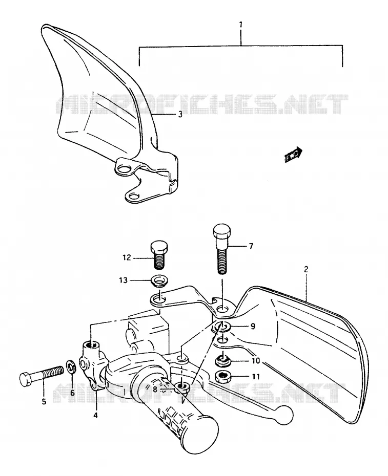 KNUCKLE COVERS (OPTIONAL) Suzuki QUAD 250 OZARK 1997  LT-F250V