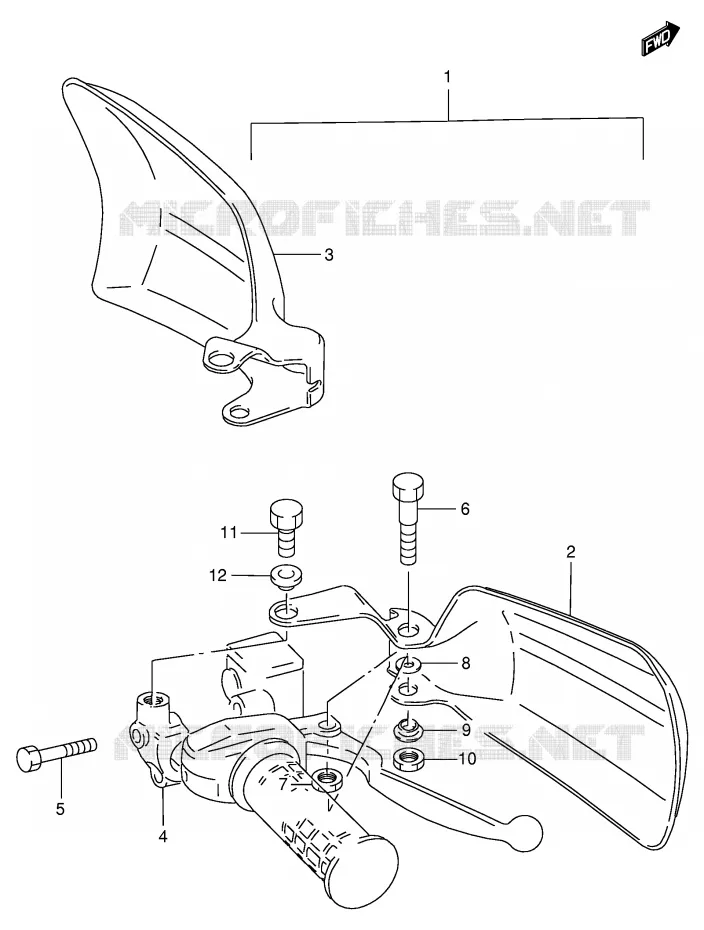 KNUCKLE COVERS (OPTIONAL) Suzuki QUAD 250 OZARK 2000  LT-F250Y(E24)