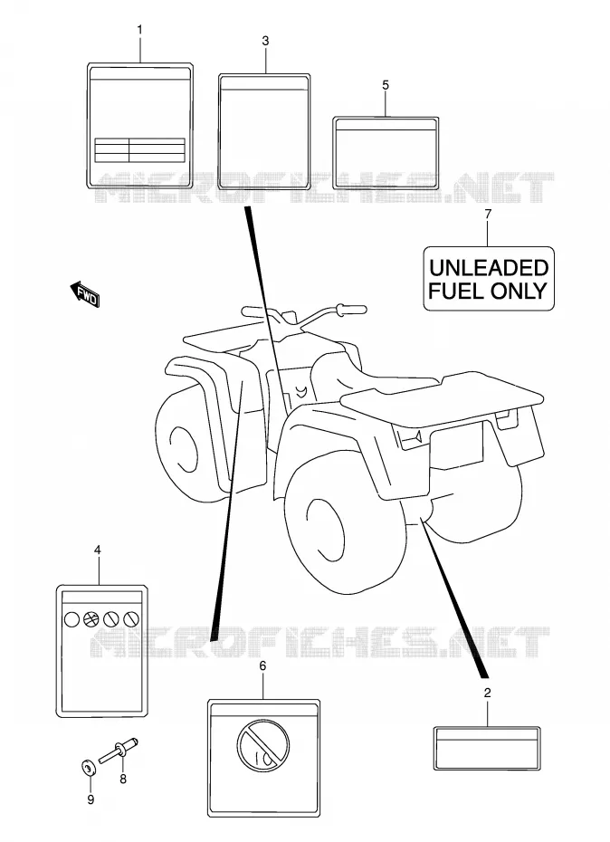 LABEL Suzuki QUAD 500 VINSON 2000  LT-A500FY(E24)