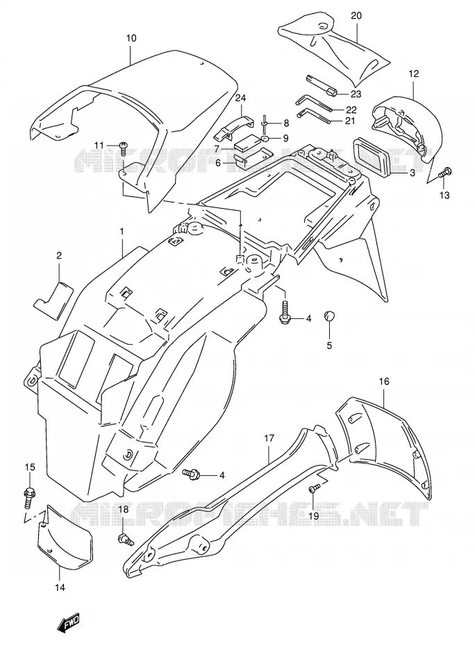 REAR FENDER Suzuki MOTO 650 FREEWIND 1997  XF650UV(E2)