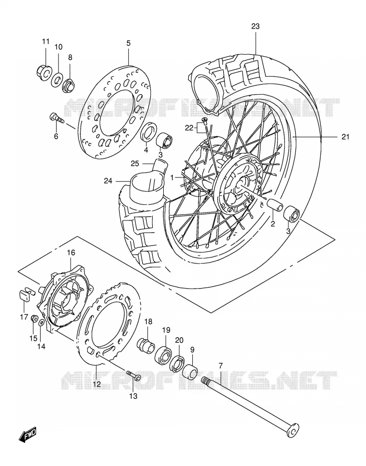 REAR WHEEL Suzuki MOTO 650 FREEWIND 2000  XF650Y(E2)