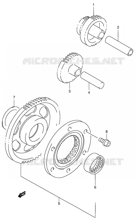 STARTER MOTOR CLUTCH (MODEL Y/K1/K2) Suzuki QUAD 500 QUADMASTER 2000  LT-F500FY(E3/E28)