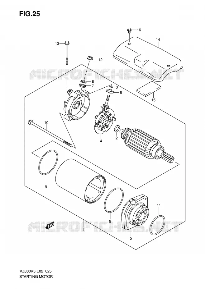 STARTER MOTOR Suzuki MOTO 800 MARAUDER 2007  VZ800ZK7(E2)
