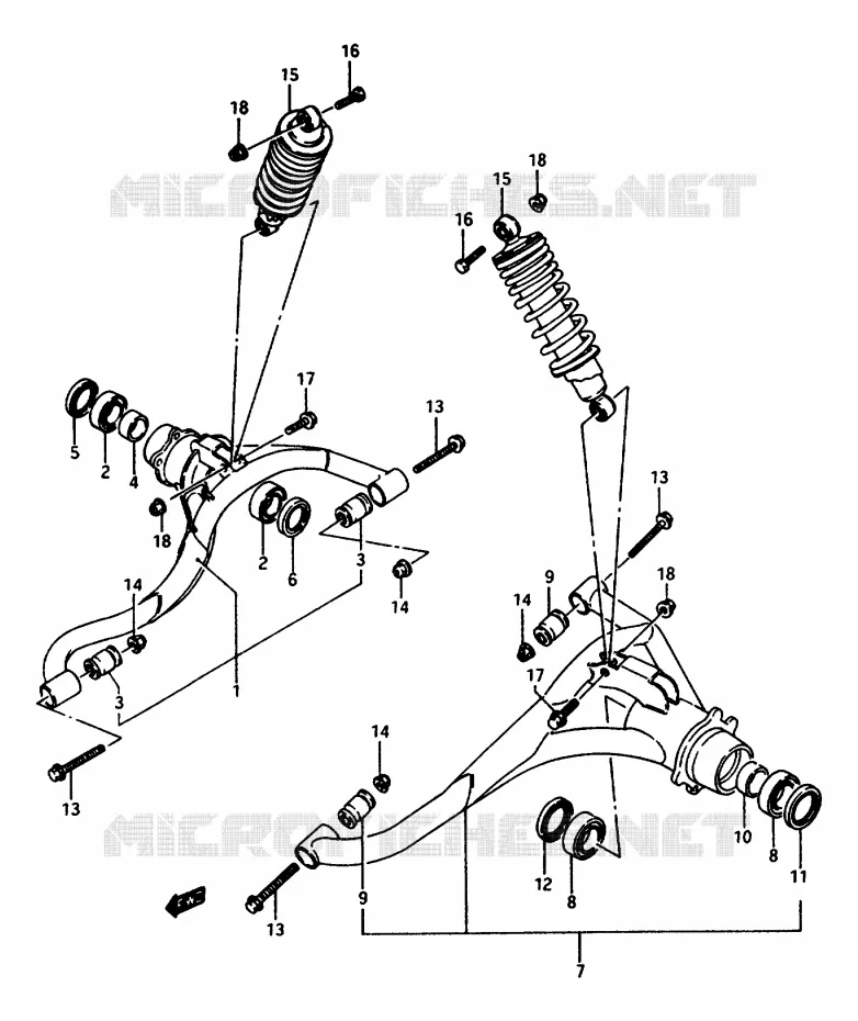 SUSPENSION ARM Suzuki QUAD 250 OZARK 1997  LT-F250V