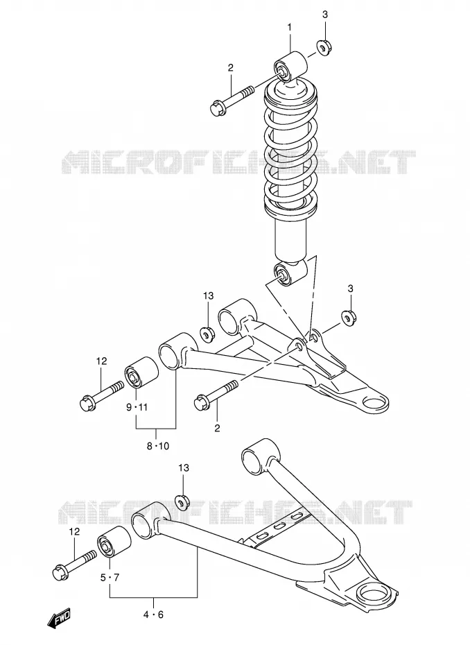 SUSPENSION ARM Suzuki QUAD 400 EIGER 2002  LT-F400K2(E24)