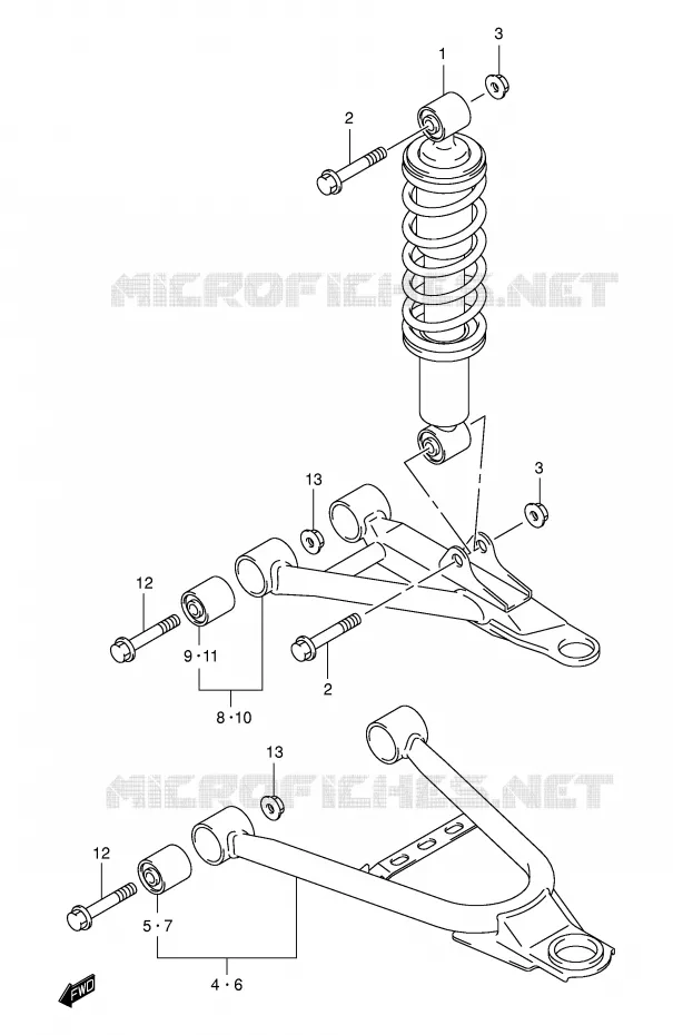 SUSPENSION ARM Suzuki QUAD 400 EIGER 2004  LT-A400K4(P3/P28)