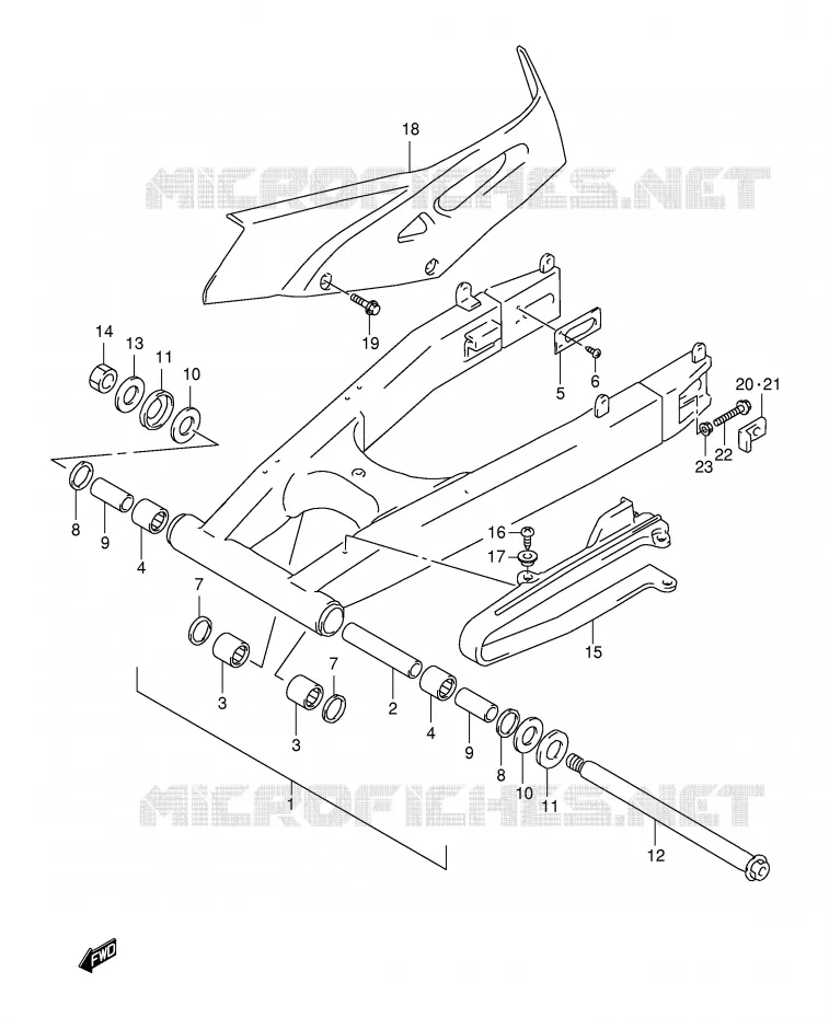 SWINGARM Suzuki MOTO 650 FREEWIND 2001  XF650UK1(E2)