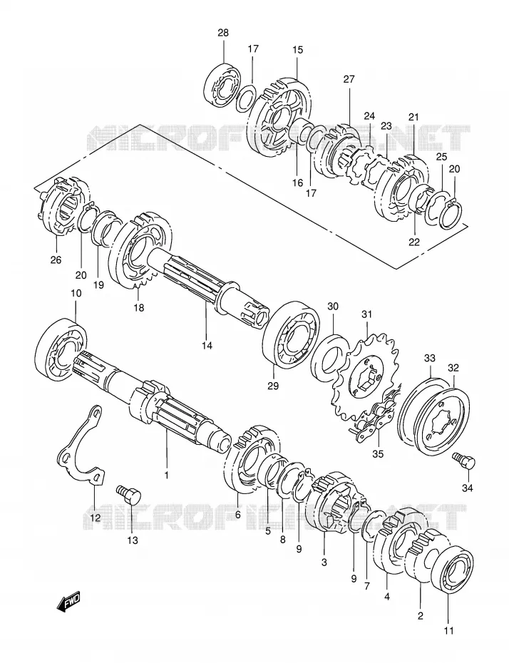 TRANSMISSION Suzuki MOTO 650 FREEWIND 1998  XF650UW(E2)