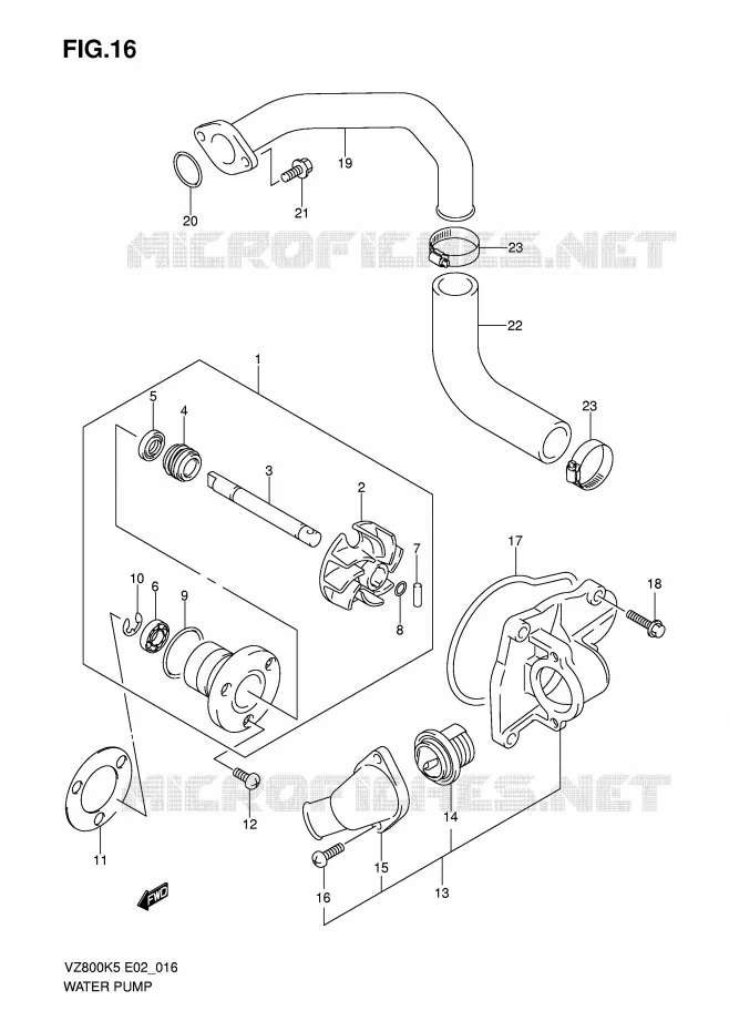 WATER PUMP Suzuki MOTO 800 MARAUDER 2006  VZ800K6(E2)