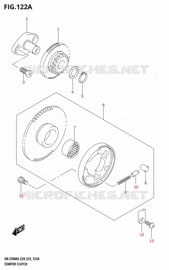 STARTER MOTOR CLUTCH Suzuki MOTO 50 DR 2024  DR-Z50 2024 M4 (E28)