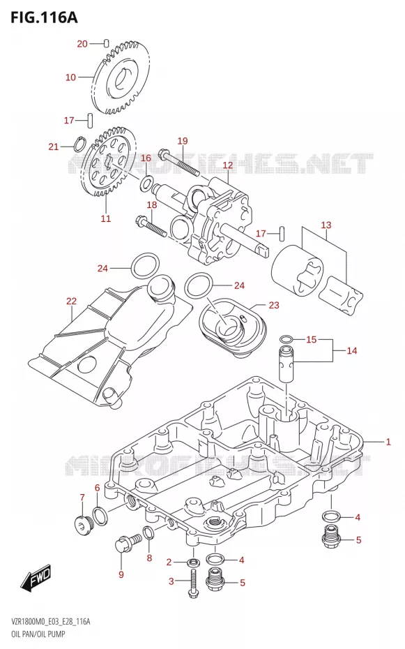 OIL PAN - OIL PUMP Suzuki MOTO 1800 BOULEVARD 2020  VZR1800 M0 /​ VZR1800BZ M0 (E03,E28,E33)