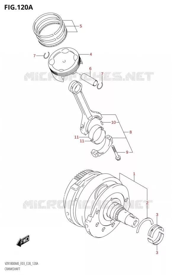 CRANKSHAFT Suzuki MOTO 1800 BOULEVARD 2020  VZR1800 M0 /​ VZR1800BZ M0 (E03,E28,E33)