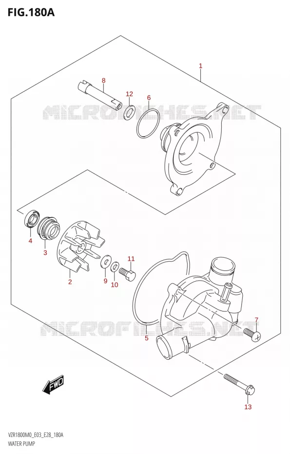 WATER PUMP Suzuki MOTO 1800 BOULEVARD 2020  VZR1800 M0 /​ VZR1800BZ M0 (E03,E28,E33)