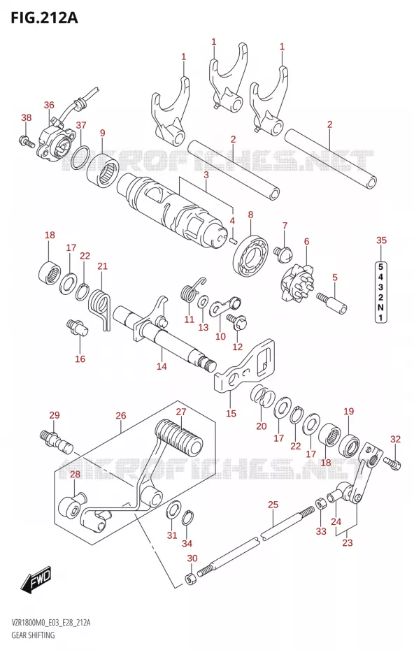 GEAR SHIFTING ASSY Suzuki MOTO 1800 BOULEVARD 2020  VZR1800 M0 /​ VZR1800BZ M0 (E03,E28,E33)