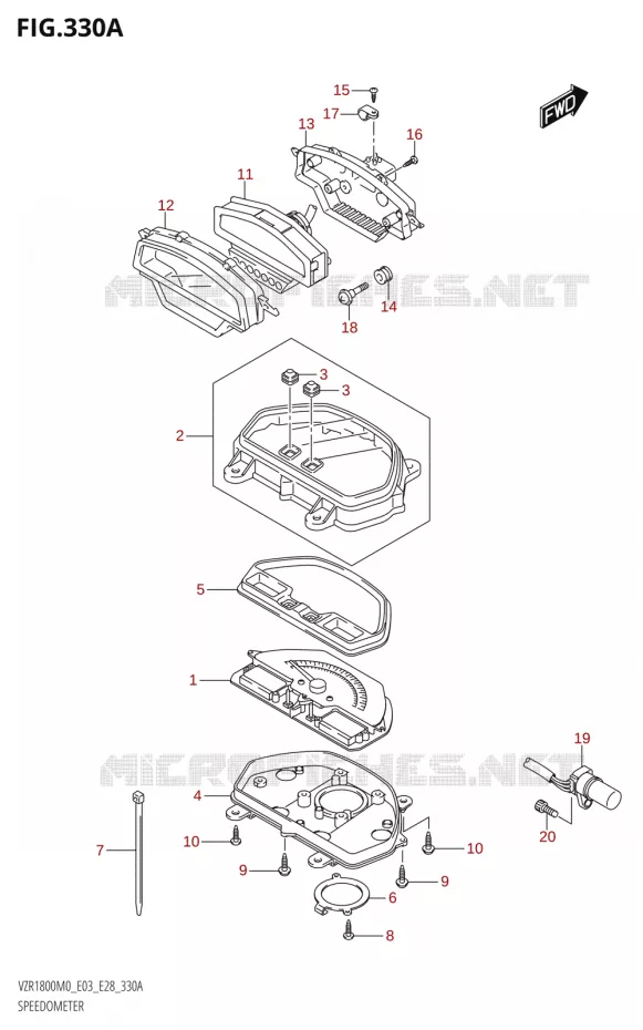 SPEEDOMETER (E28) Suzuki MOTO 1800 BOULEVARD 2020  VZR1800 M0 /​ VZR1800BZ M0 (E03,E28,E33)