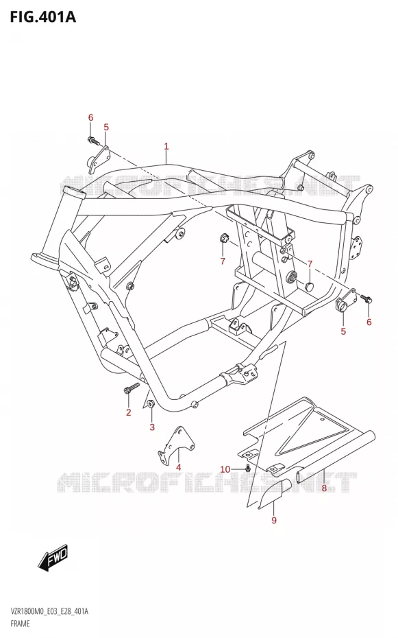 FRAME Suzuki MOTO 1800 BOULEVARD 2020  VZR1800 M0 /​ VZR1800BZ M0 (E03,E28,E33)