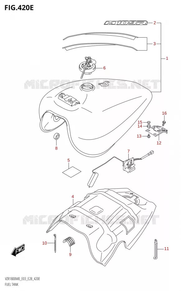 FUEL TANK (VZR1800BZ:E33)(SEE NOTE 1) Suzuki MOTO 1800 BOULEVARD 2020  VZR1800 M0 /​ VZR1800BZ M0 (E03,E28,E33)