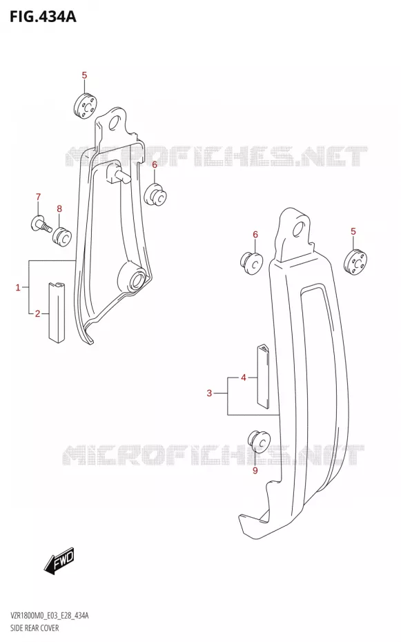 SIDE COVERS (VZR1800) Suzuki MOTO 1800 BOULEVARD 2020  VZR1800 M0 /​ VZR1800BZ M0 (E03,E28,E33)