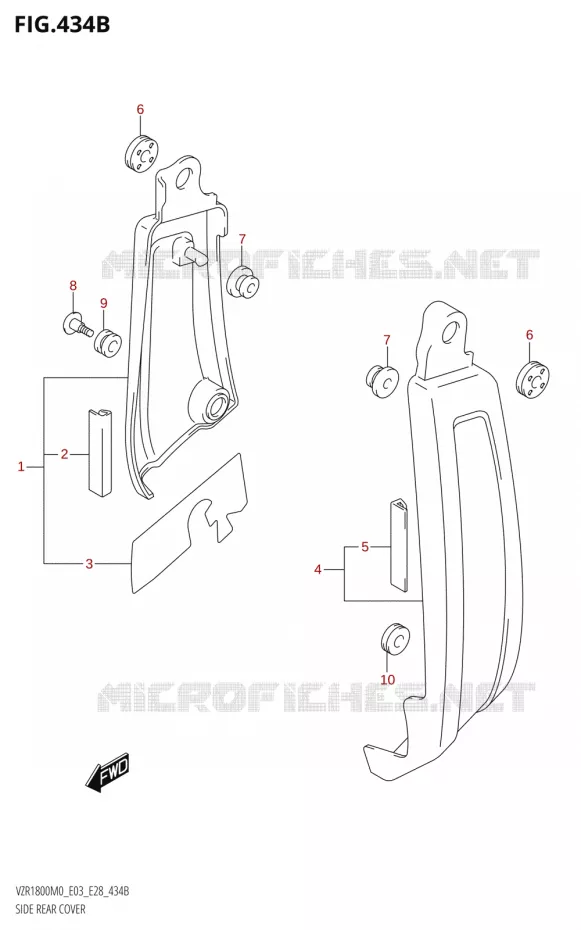 SIDE COVERS (VZR1800BZ) Suzuki MOTO 1800 BOULEVARD 2020  VZR1800 M0 /​ VZR1800BZ M0 (E03,E28,E33)