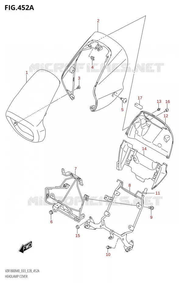 HEADLIGHT FAIRING (VZR1800) Suzuki MOTO 1800 BOULEVARD 2020  VZR1800 M0 /​ VZR1800BZ M0 (E03,E28,E33)