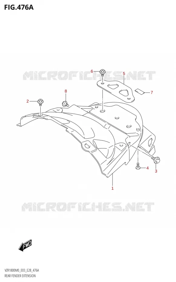 REAR MUDGUARD Suzuki MOTO 1800 BOULEVARD 2020  VZR1800 M0 /​ VZR1800BZ M0 (E03,E28,E33)