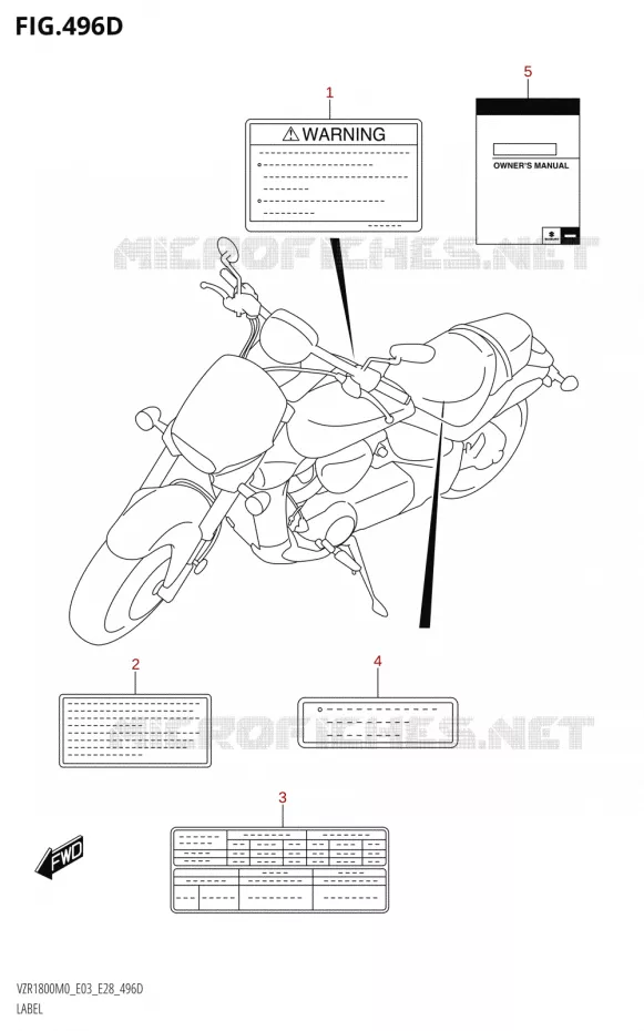 LABEL (E03) Suzuki MOTO 1800 BOULEVARD 2020  VZR1800 M0 /​ VZR1800BZ M0 (E03,E28,E33)