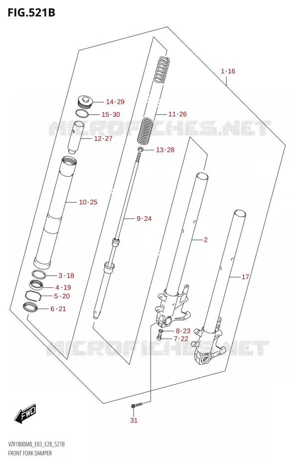FRONT FORK (VZR1800BZ) Suzuki MOTO 1800 BOULEVARD 2020  VZR1800 M0 /​ VZR1800BZ M0 (E03,E28,E33)