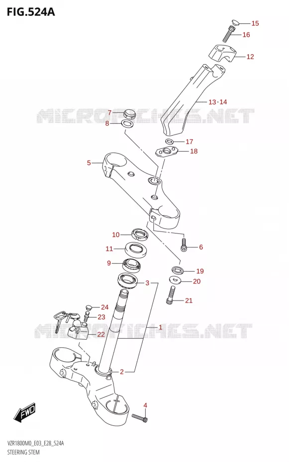 STEERING COLUMN (VZR1800) Suzuki MOTO 1800 BOULEVARD 2020  VZR1800 M0 /​ VZR1800BZ M0 (E03,E28,E33)