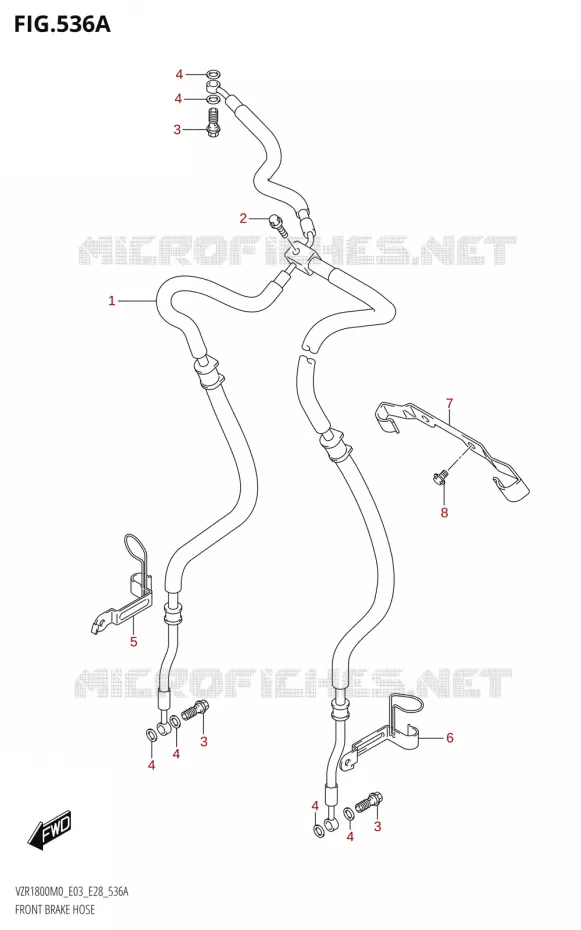 FRONT BRAKE HOSE Suzuki MOTO 1800 BOULEVARD 2020  VZR1800 M0 /​ VZR1800BZ M0 (E03,E28,E33)