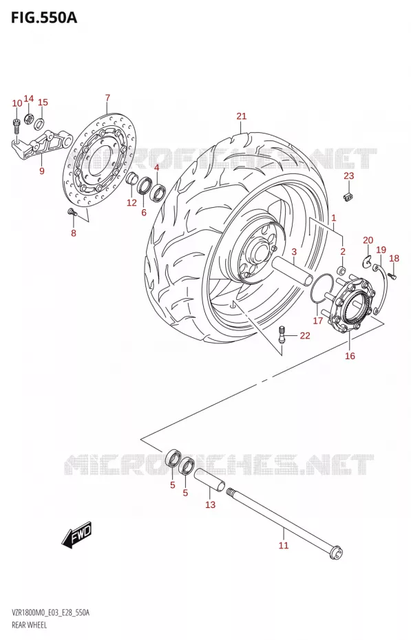 REAR WHEEL Suzuki MOTO 1800 BOULEVARD 2020  VZR1800 M0 /​ VZR1800BZ M0 (E03,E28,E33)