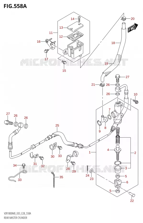 REAR MASTER CYLINDER Suzuki MOTO 1800 BOULEVARD 2020  VZR1800 M0 /​ VZR1800BZ M0 (E03,E28,E33)