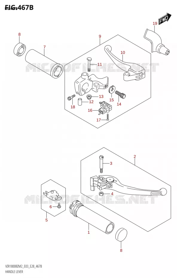 LEVERS - HANDGRIPS Suzuki MOTO 1800 BOULEVARD 2022  VZR1800BZ 2022 M2 (E28)