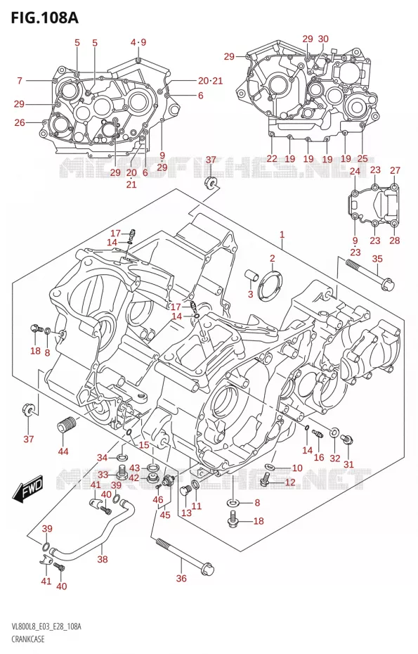 CRANKCASE Suzuki MOTO 800 BOULEVARD 2018  VL800 2018 L8 (E28)