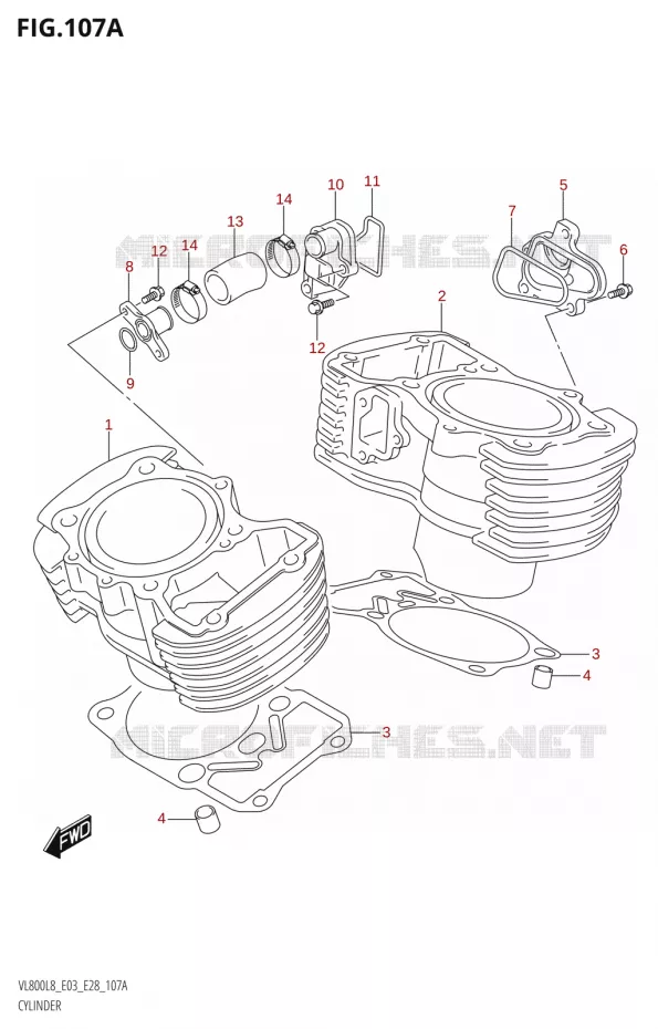 CYLINDER Suzuki MOTO 800 BOULEVARD 2018  VL800 2018 L8 (E28)