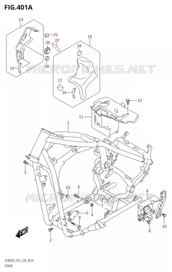 FRAME Suzuki MOTO 800 BOULEVARD 2018  VL800 2018 L8 (E28)